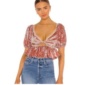 Free people yours truly velvet top size XS
